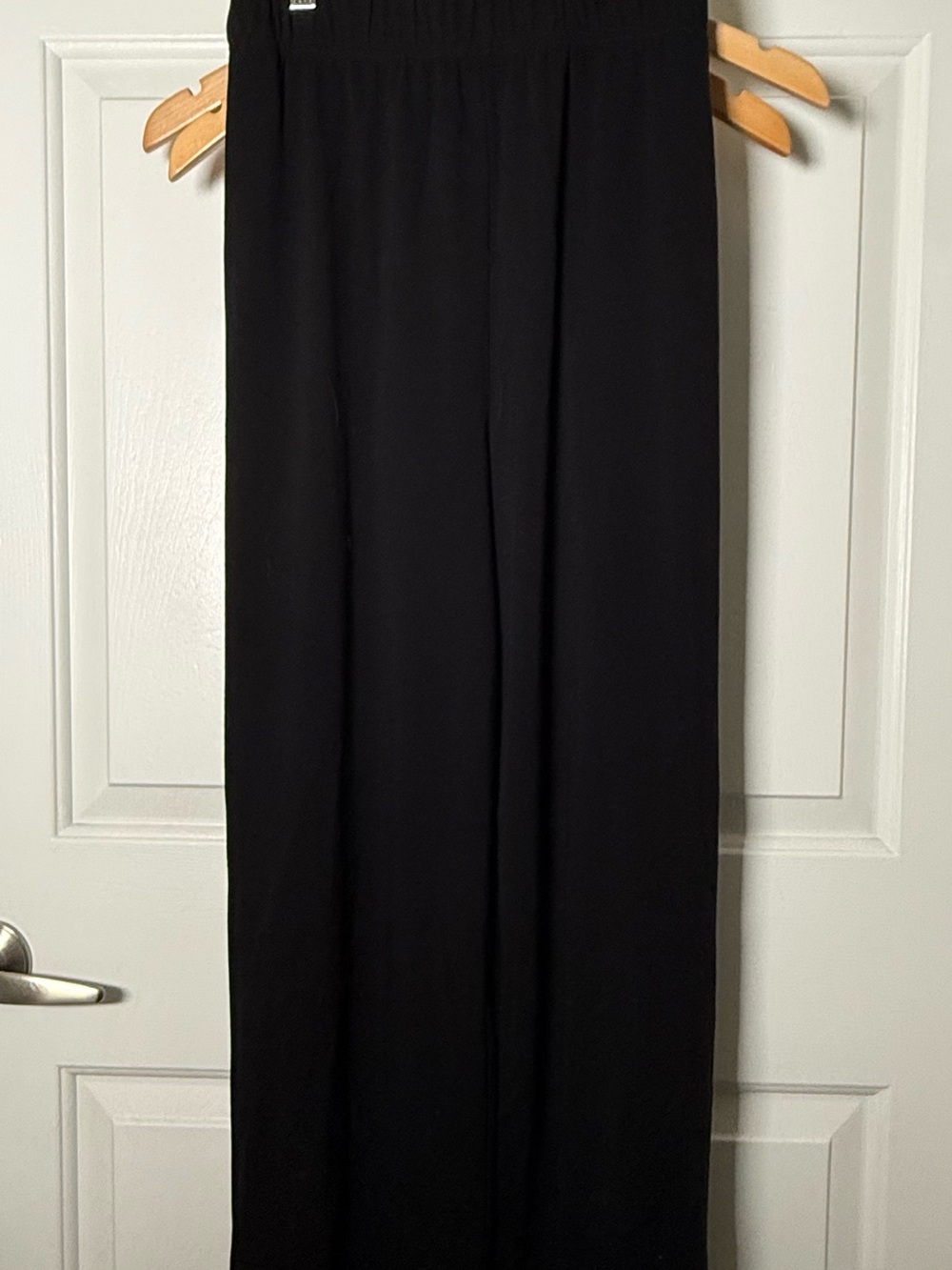 Black Wide-Leg Pull-On Palazzo Pants